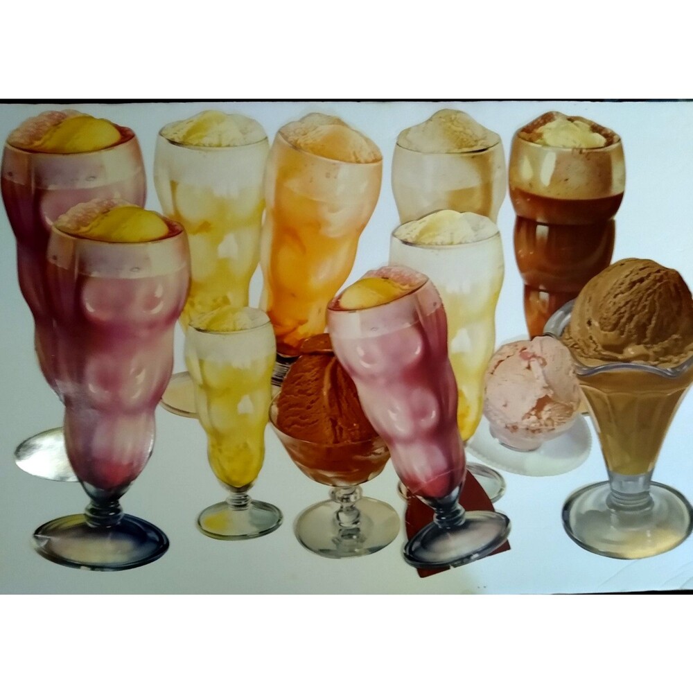 Vintage Sign Lot of 12 Ice Cream Float Milkshake Soda Shop 1950s Die-cut Paper